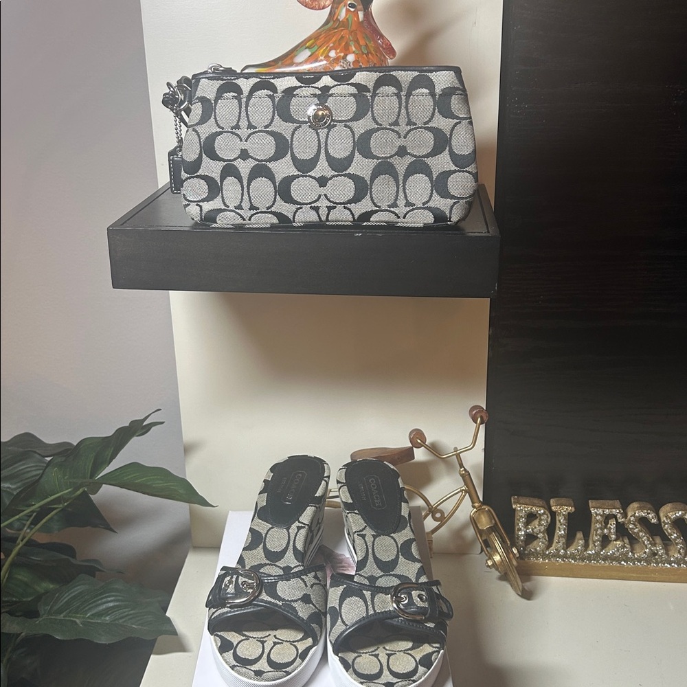 Like new Coach Monogram Black and White Mules. Open to offers!! - Picture 6 of 6